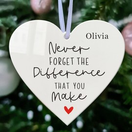 Thank You Keepsake Gift Thank You Christmas Bauble Thank You Ornaments for Christmas Tree Decorations Thank You Gifts for Women Best Friend Friendship (Design 1)