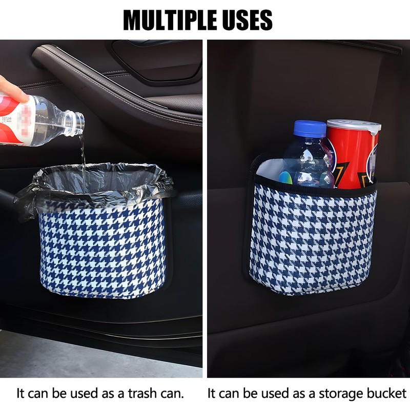 FALVFUN Car Trash Can, Mini Foldable Vehicle Garbage Organizer with