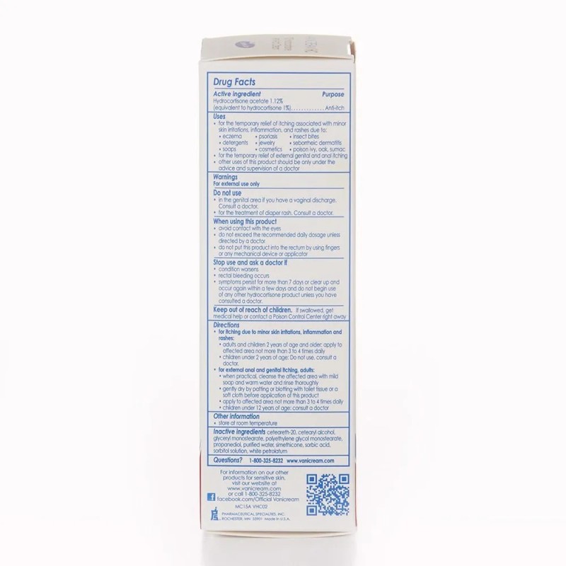 Vanicream Hc 1% De Hidrocortisona Crema Anti-itch -máximo Fu