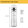 SILBERTHAL Salad Dressing Shaker - Sturdy Glass & Stainless Steel