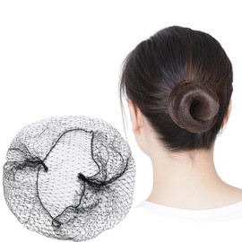 100 PCS 12 Inch Invisible Hair Nets Bun Cover Elastic Edge Mesh Hairnet Stretch Cap For Food Service, Ballet Bun, Sleeping
