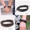 Zivom® Dual Braided Black Leather Charm Wrist Band Multi Strand