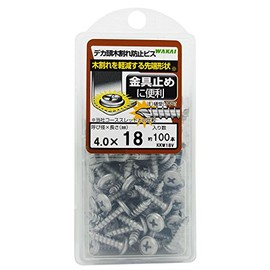 Wakai Sangyo KKW18V Deca Head Wood Crack Prevention Screws, 0.16 x 0.7 inches (4.0 x 18 mm), Pack of 100