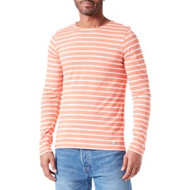 Armor Lux Men's Marinière Plozévet Héritage Homme Jumper, Coral E24/Milk, Coral E24/Milk