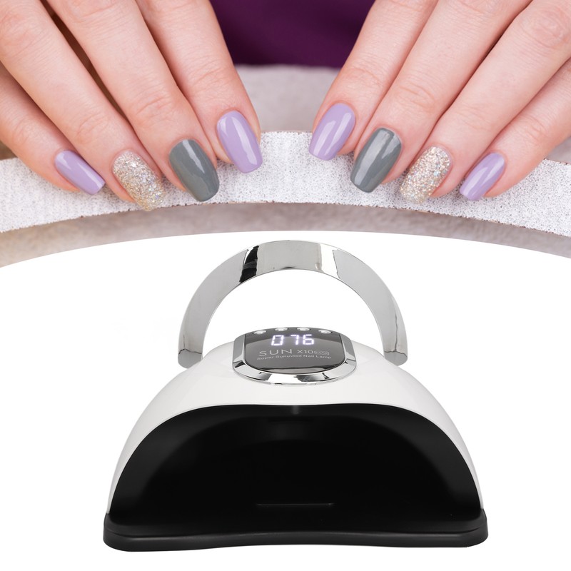 LED Nail Lamp 4 Timers Handheld with Removable Bottom Plate