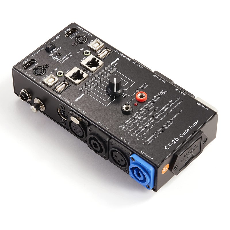 MFL. 15-Plug Audio Cable Tester Line Finder Black 15-in-1 Cables