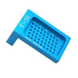 DollaTek Woodworking scribe ruler hole ruler aluminum alloy T-shaped ruler woodworking scriber DIY mini scriber-blue