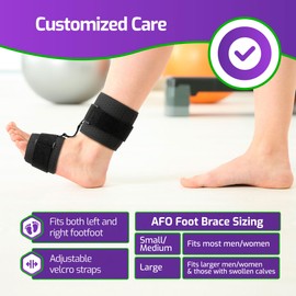 MARS WELLNESS Drop Foot Brace - AFO Splint for Foot Drop Relief and Support - Adjustable, Comfortable Foot Drop Brace Ankle Foot Orthosis - Large/XL
