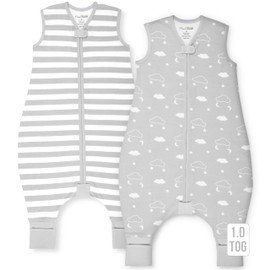 Mama Cheetah Toddler Sleep Sack with Feet 4T-5T, 1.0 TOG Organic Cotton Baby Wearable Blankets with Legs, Baby Sleeping Bag for Walkers, Early Walker X-Large