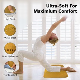 Enssy Cork Knee Pad Mat, 8 mm Thick, Foldable, Lightweight, for Yoga, Exercise, Gymnastics, Floor/Chair Protection