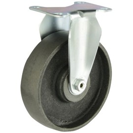 Albion 02 Series 5" Diameter Cast Iron Wheel Light Duty Institutional Rigid Caster, Straight Roller Bearing, 3-5/8" Length X 2-1/2" Width Plate, 325lbs Capacity (Pack of 4)