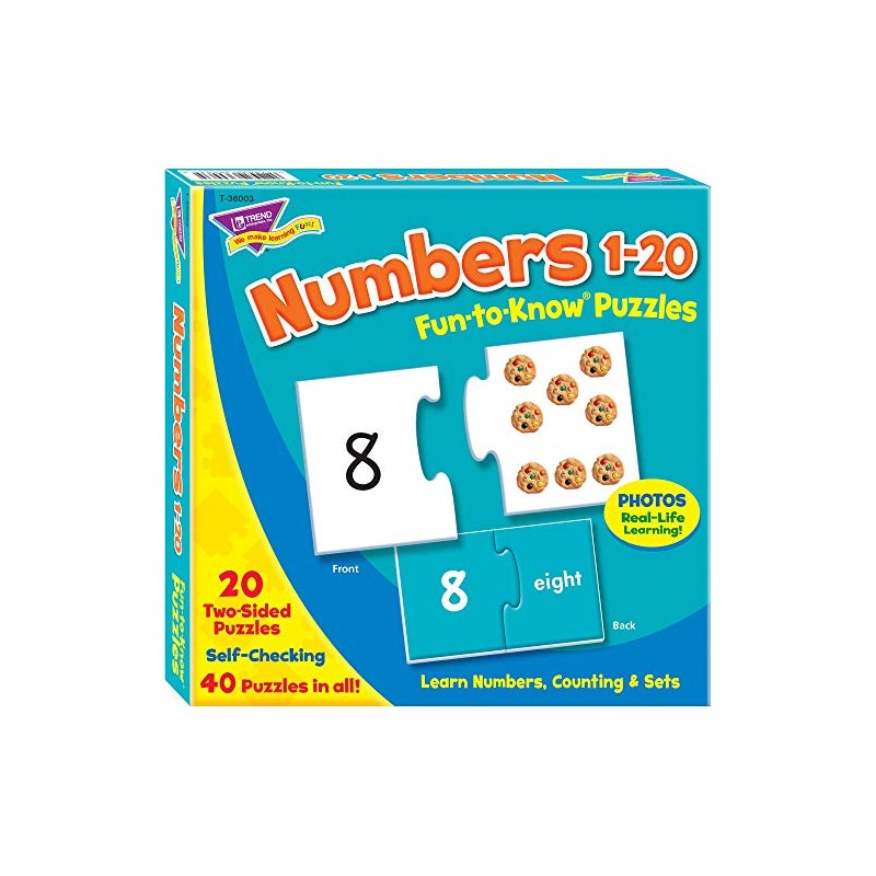 TREND ENTERPRISES, INC. Fun-to-Know® Puzzles: Numbers 1â€“20, multicolor