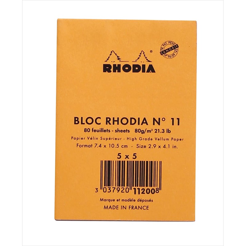 Rhodia Staplebound Notepads - Graph 80 sheets - 3 x