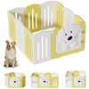 Aoole Foldable Dog Play Pen Indoors, Non-Slip Sturdy Puppy Playpen