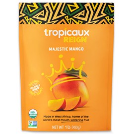 Organic Dried Mango Slices, No Sugar Added, 16oz - All-Natural, Non-GMO, Mouth-Watering Dried Mangoes - Preservative-Free, Nutritious & Delicious Snack for Kids and Adults by Tropicaux Reign