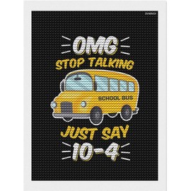 DIY Diamond Painting Kits Funny School Bus Driver Diamond Art for Adults Kids, Full Round Drill Paint by Numbers Arts Pictures for Home Wall Decor Gifts 16 x 12 inch