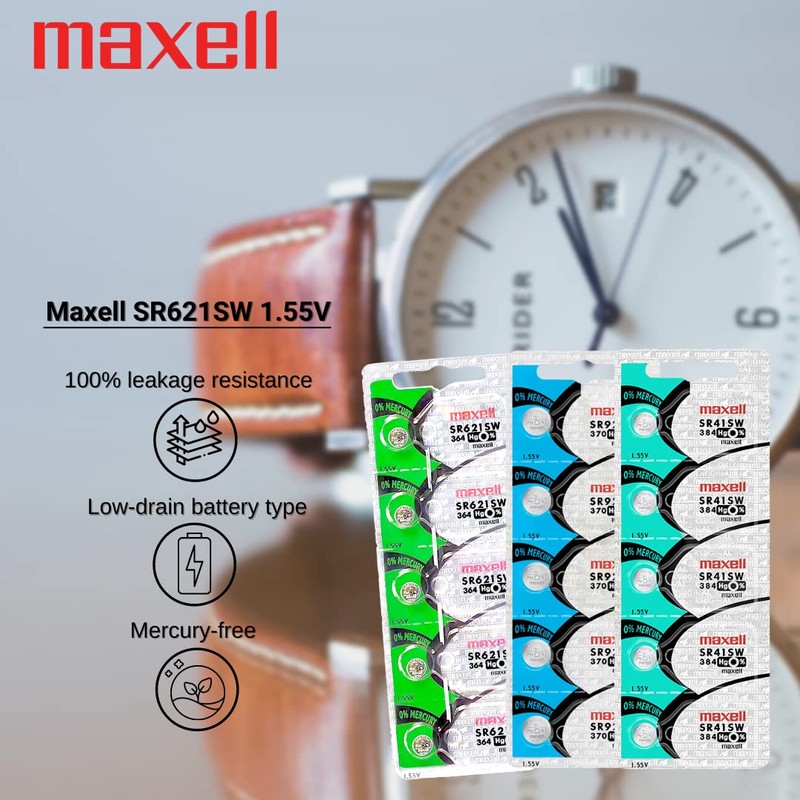 Genuine/Original Maxell Button Cell 364/SR621SW AG1 / Cell Battery (Ideal