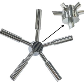 MOUNT 5 Spoke Gun Safe Handle Chrome Heavy-Duty Handle Gun Safes and Vault Doors