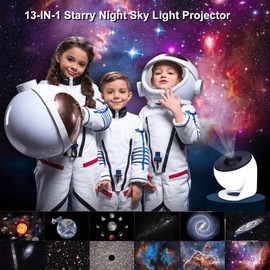 AGSTMG Star Projector Ceiling 13 in 1 Planetarium Galaxy Night Light Starry Sky Projector with Solar System Moon Nebula Galaxy Projector with Timer for Children and Adults