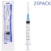 25 Pack 3ml Plastic Lab Syringes with 23Ga, for Scientific