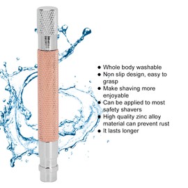 Old Fashioned Razor Handle, Safety Razor Handle, Zinc Alloy Retro Long Handle, Metal Handle for Razor, Shave Tool, Shaving Handle, for Men Barbershop(Copper (Colour))