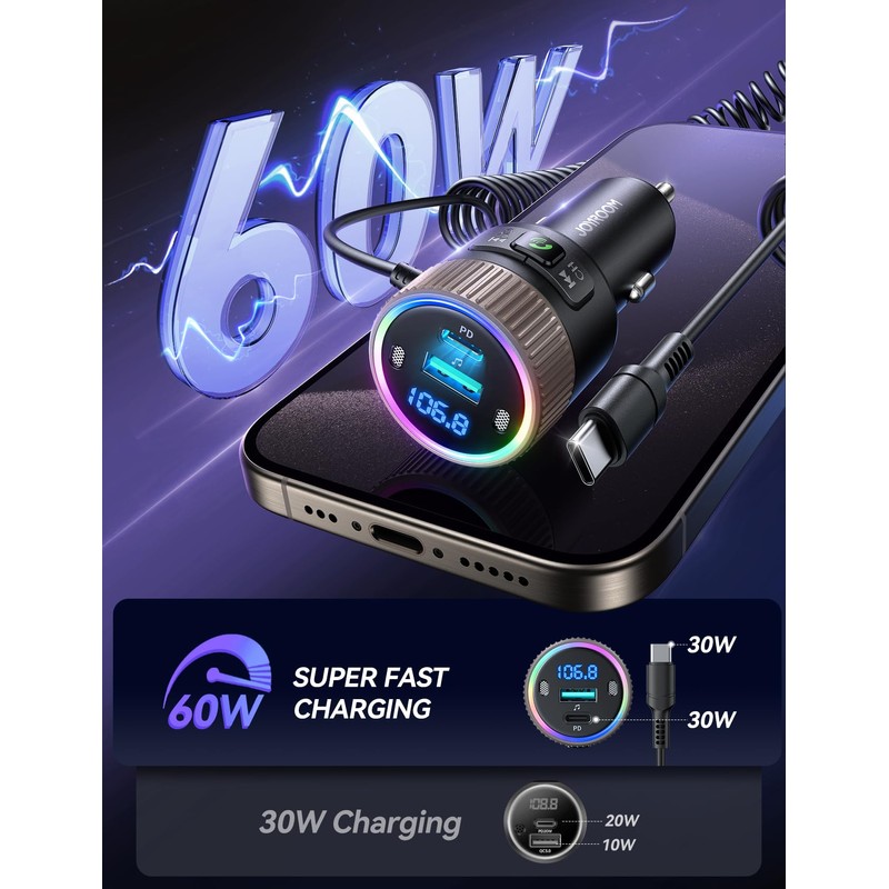 JOYROOM Bluetooth Car Adapter FM AUX