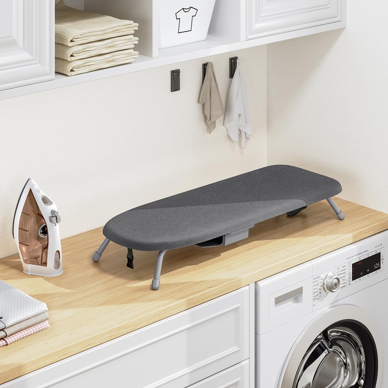 Kingboard Small Ironing Board with Iron Holder, Tabletop Iron Board