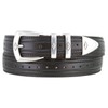 3146 Silver Diamond Perforated Leather Dress Belt - 1 1/8"