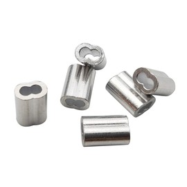 Sipery 200Pcs Aluminum Crimping Loop Sleeves Double Holes Cable Crimp Sleeves for 1.5mm 1/16 Inch Diameter Wire Rope and Cables