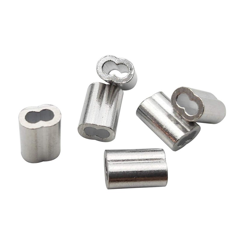 Sipery 200Pcs Aluminum Crimping Loop Sleeves Double Holes Cable Crimp