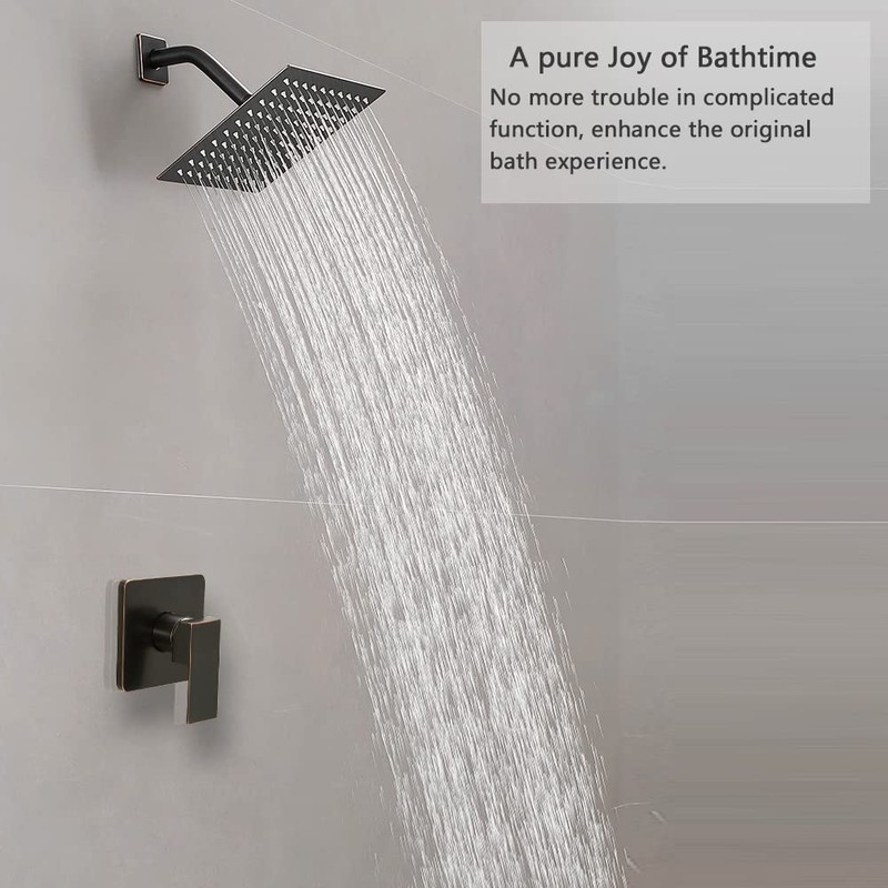 JingGang Oil Rubbed Bronze Shower Faucet Set Bathroom Rainfall Shower