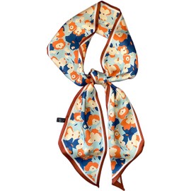 kcctoo 59” Long Silk Like Head Scarf Women's Fashion Square Neck Satin Scarfs for Bag Hair Scarves Gift 59 * 5.9”, A1 Bright Flowers 59" X 5.9", 59” x 5.9”/150 x 15cm