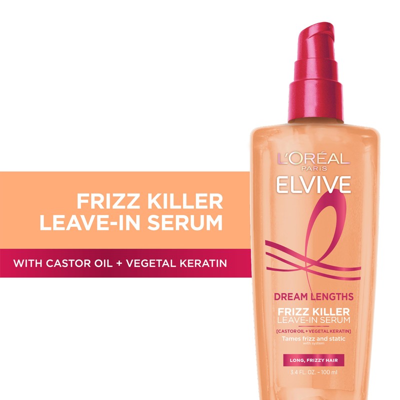 L'Oreal Paris Elvive Dream Lengths Frizz Killer Leave-In Serum, 3.4