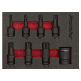 Sealey AK5622 8pc 3/8"Sq Drive Spline Impact Socket Bit Set