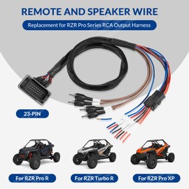 usvehj Remote Wire and Speaker Wire Replacement for Ride Command Add an Amp with Front & Rear RCA Outputs, for Polaris RZR Pro R, Turbo R, Pro XP, IP66 Water-Resistant Connection