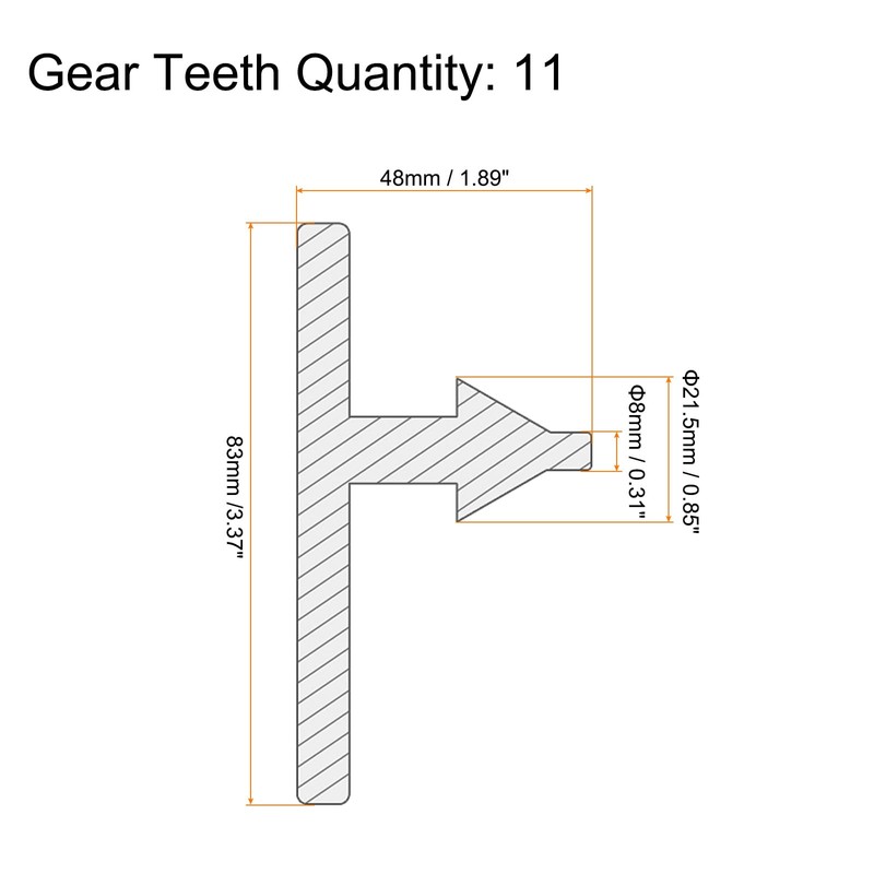 sourcing map Chuck Key 8mm Key 11T 21.5mm Gear for