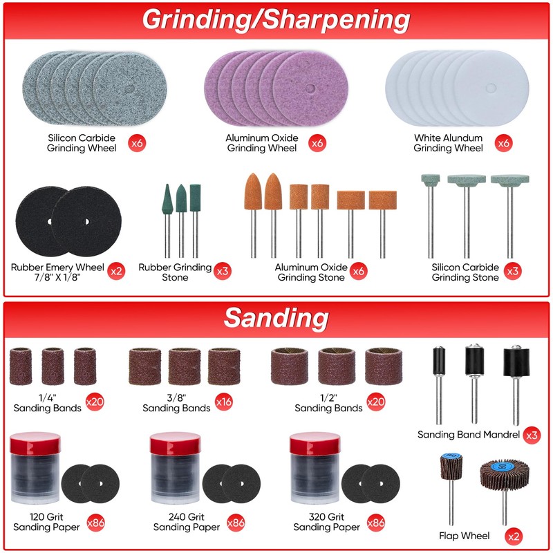 SHALL 508-Piece Rotary Tool Accessories Kit, Universal Rotary Tool Bits