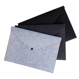 File Folder Envelope Document Holder, Pack of 3 Felt Document Bag Extension File Folder Paper Briefcase Portfolio Case Letter A4 for Office School Student
