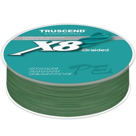 TRUSCEND X8 Braided Fishing Line, Upgraded Spin Braid Fishing Line, Smooth and Ultra Thin Braided Line, Fishing Wire Super Strength and Abrasion Resistant, No Stretch and Low Memory 15lb-300yds