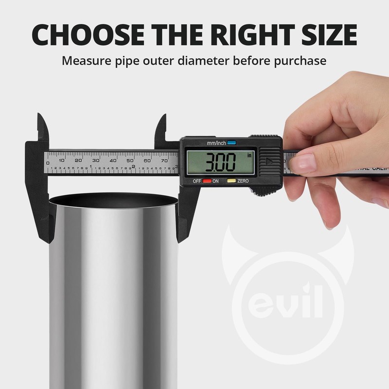 EVIL ENERGY 3.0 Inch Exhaust Clamp, Butt Joint Band Clamp
