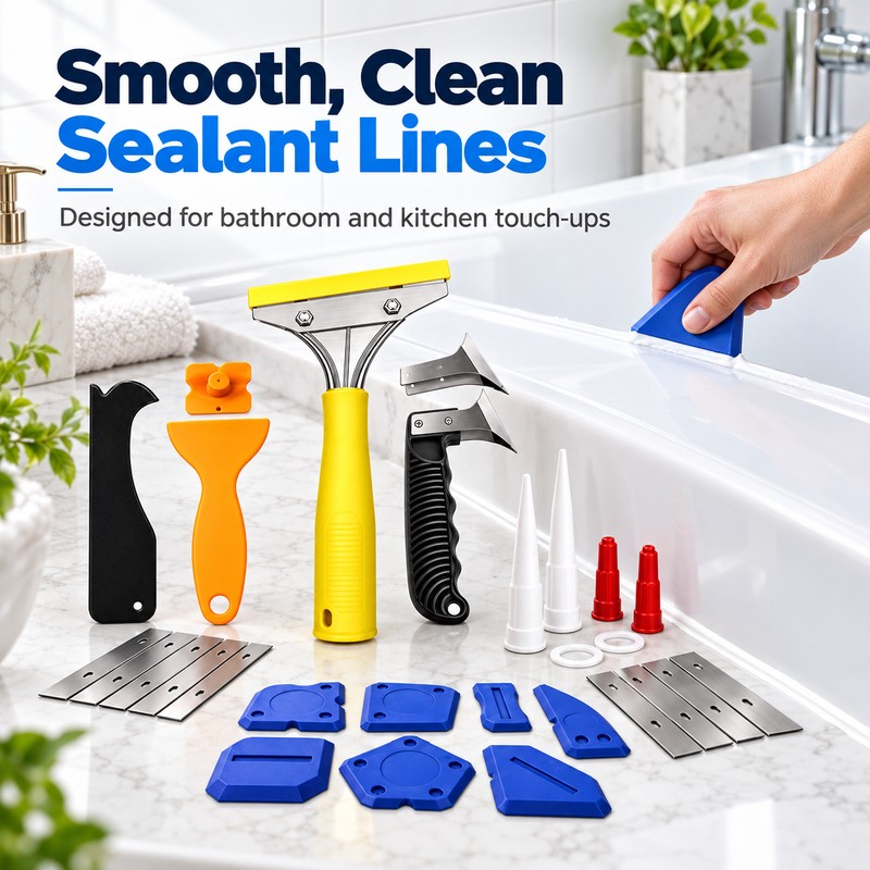 25-Piece Caulking Tool Kit for Bathroom & Kitchen – Caulk