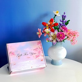 WEAUSUP Flower Bouquet Building Kit,12 Bouquets Artificial Flower,1440-piece Bricks Blocks,Botanical Collection for Home Deco - Gift for Birthday, Christmas,Anniversaries（No Vase）