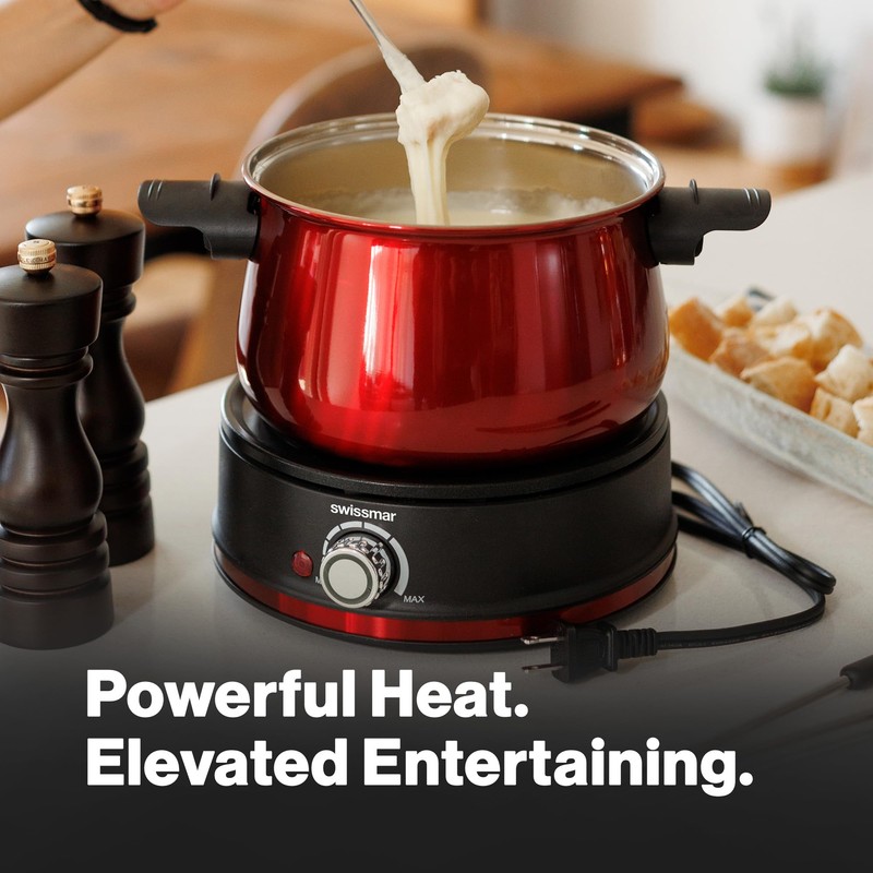 Swissmar Arolla 10 Pieces Stainless Steel Electric Fondue Set -