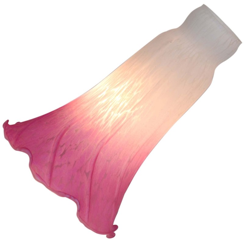 Bieye LS02 Lily Flower Blown Glass Lampshade (White Pink, Opening