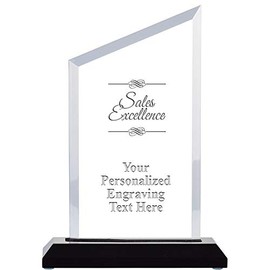 Sales Excellence Acrylics - 10" Incline Skyline Acrylic Award Sales Excellence Presentation Trophy, Engraving Included Prime