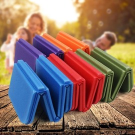 Portable Folding Outdoor Cushion Mat for Hiking, Camping & Warmth 04 Folding 8-Section Cushion - Orange 4ea