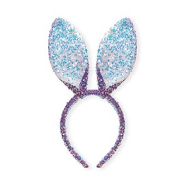 Radhu & Kabby Sparkling Bunny Ear Headband with Sequins | Purple Hairband | Lightweight & Durable Hair Accessory for Parties & Events | Comfortable Fit for All Ages | One Piece
