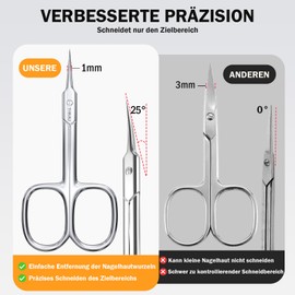 THRAU Precise Cuticle Scissors with Extra Fine Curved Tip