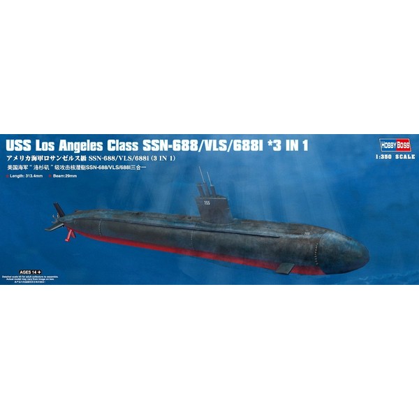 Hobby Boss USS Los Angeles Class SSN-688/VLS/688I 3-in-1 Boat Model Building Kit