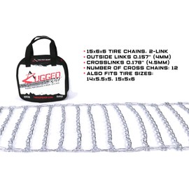 The ROP Shop Pair of 2 Link Tire Chains 15x5x6 for Toro Snow Blower, Thrower & Lawnmowers